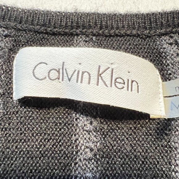 🌼Calvin Klein Black Wrap Dress Size M Sleek Stripes & Timeless Style - Picture 4 of 10